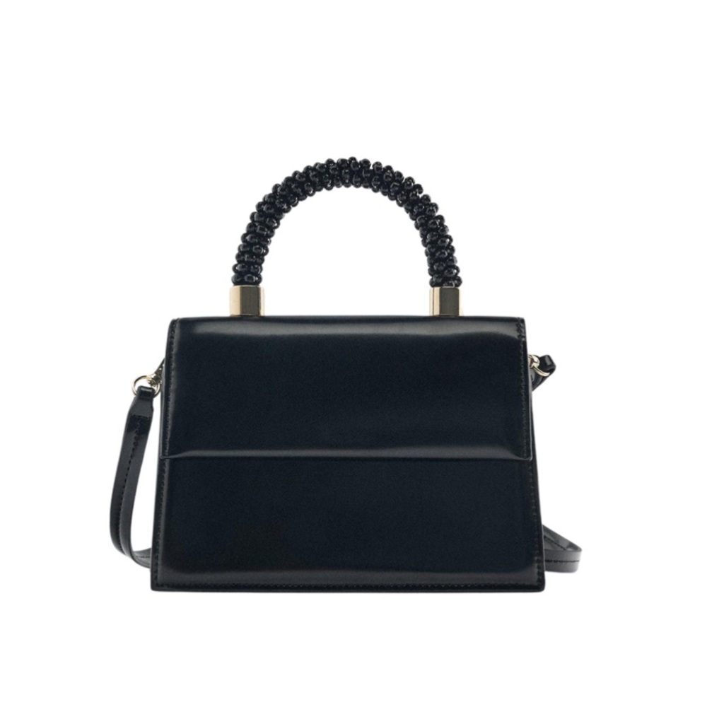 Zara mini beaded bag in black